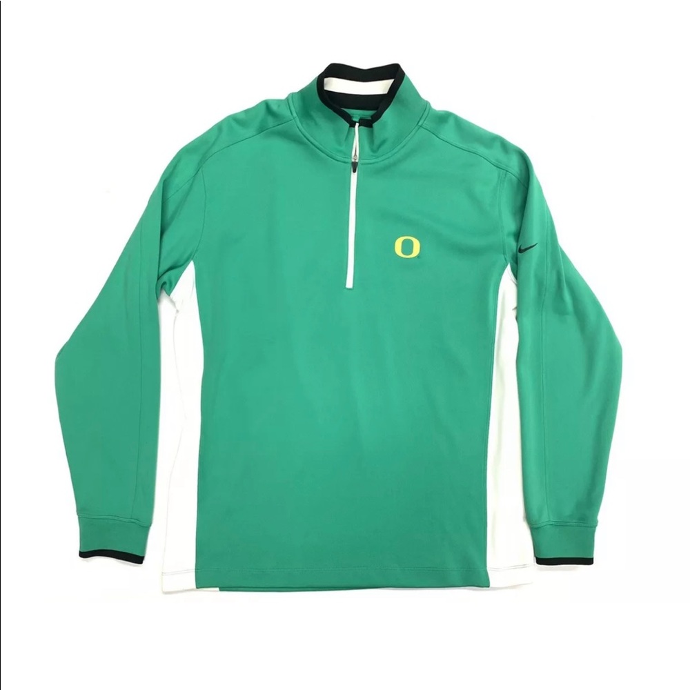 Nike Dri Fit Pullover Green 1/4 Zip Oregon Ducks